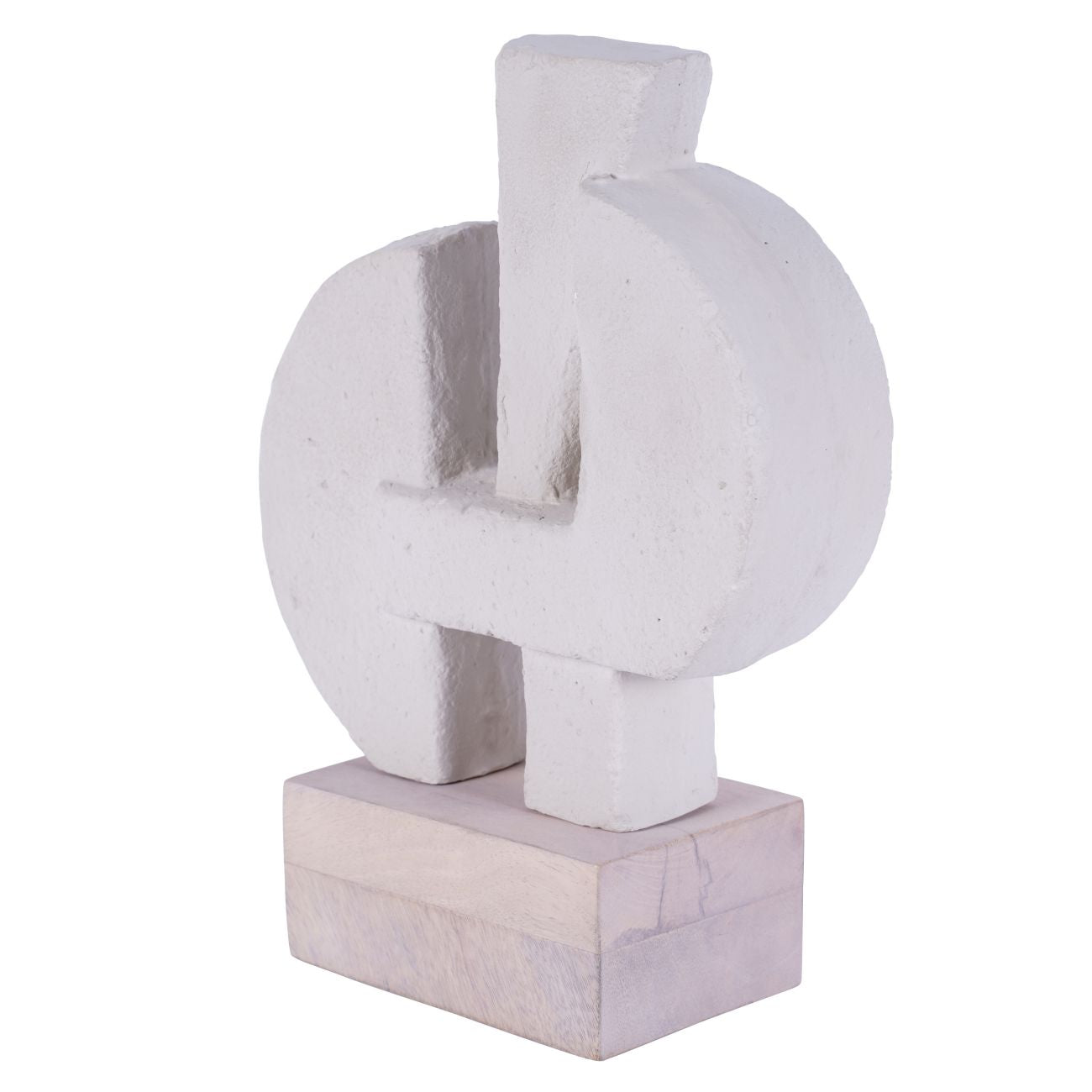Oceania White Ecomix Sculpture on Wooden Base Small